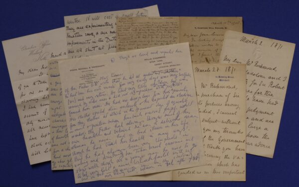 George Richmond., R.A., Friends and Family – Collection of (7) letters