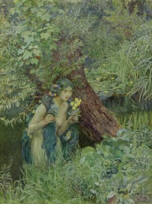 Eleanor Fortescue Brickdale – With goodly greenish locks, all loose