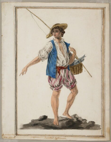 Italian School, Signed M. Lu M. 1813 - Fisherman From Catania