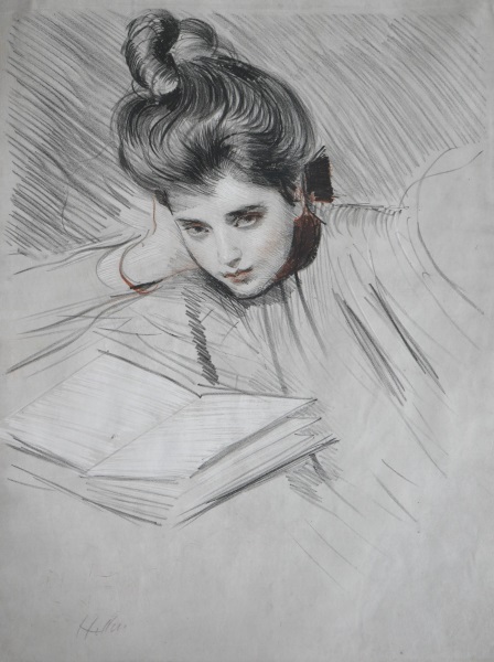 Paul César Helleu – Ellen à la lecture (Ellen Reading)