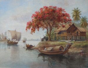 M.T.Hla (U Tun Hla) – (1874-1946, Burmese) – Landscapes of Burma