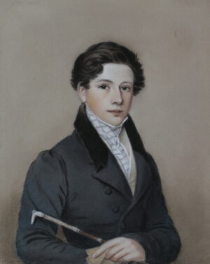 British School (early 19thc.) – Portrait of James Brett Holding a Riding Crop