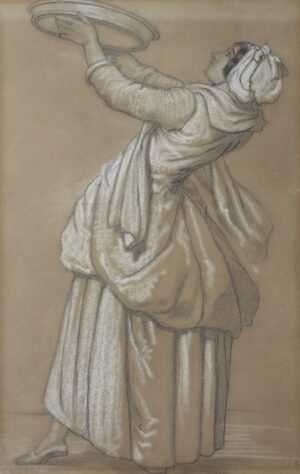 European School (19th Century) – Study of a Housemaid raising a Dish