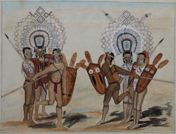 British School (19th early 20th Century) – Naga Indians – Ceremonial Dance