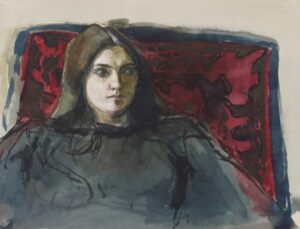 John Sergeant – Woman on a Red Sofa