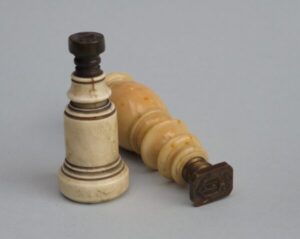 The Richmond Family Crest – Two Turned Handle Wax Seals of Ivory and Bronze