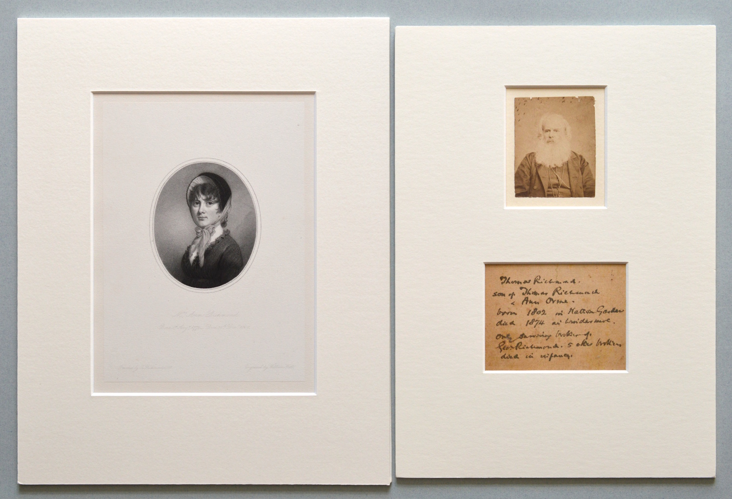 Portrait Print of Anne Richmond and a Photo of The Artist Thomas (Tom) Richmond Jnr