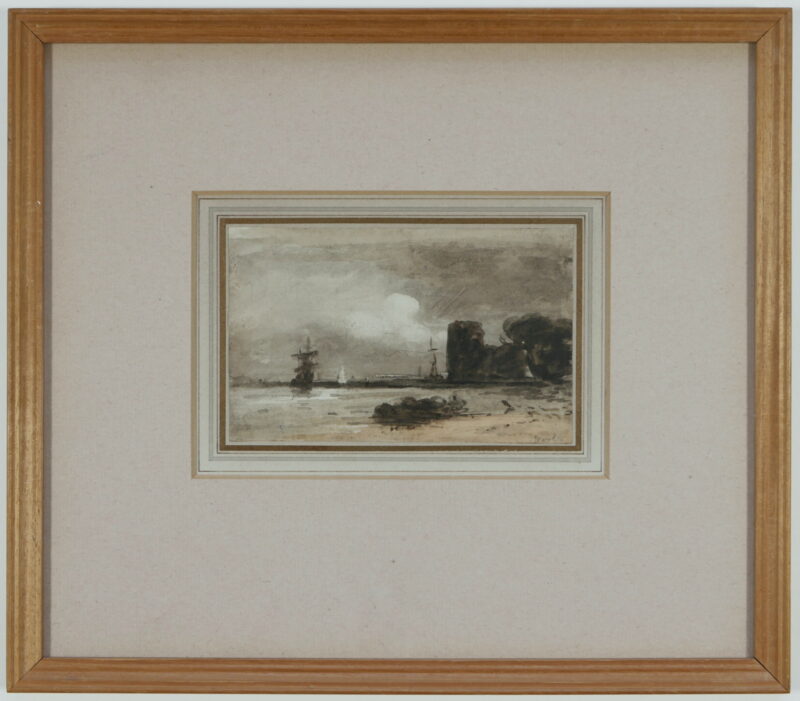 John Varley – Shipping off The Coast with a Castle in the Foreground