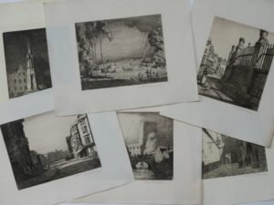 Sydney William Carline – Set of Six Signed Etchings of Oxford