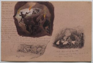 George Derville Rowlandson – Canary Isles – Guancho Cave – etc / 5 drawings