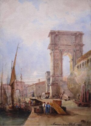 Christian Peter Wilhelm Stolle – The Arch of Trajan (Ancona 1873)