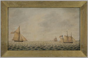 British Marine School (c1800) – British and French Vessels Sailing Off The Coast