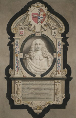 British School c.1800 – Wall Monument to Walter Moyle (1628-1660) St Mary’s Church, West Twyford