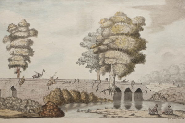 Sir Gore Ouseley – Figures and a Camel Crossing a Bridge