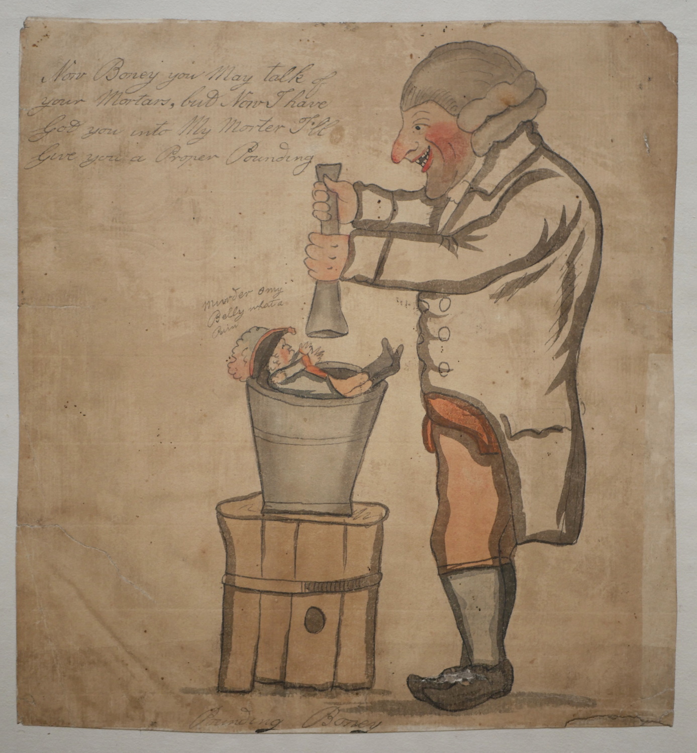 James Gillray (1757-1815) / Circle of – Pounding Boney