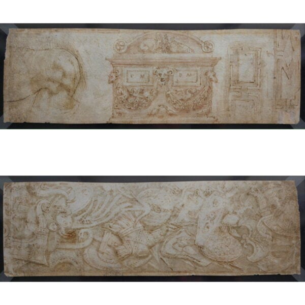 Manner of Giovanni Battista Franco - Various Studies Including a Roman Sarcophagus