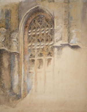 John Ruskin – Study of a Tracery Window at Merton College, Oxford