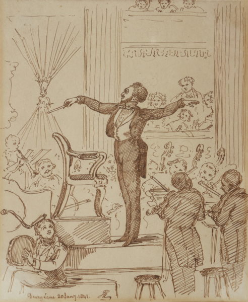 John Leech – Louis Jullien at Drury Lane 1841