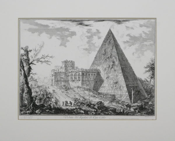 Giovanni Battista Piranesi – The Pyramid of Caius Cestius, with the Porta S. Paolo