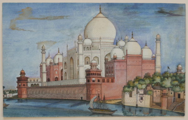 Mazhar Ali Khan, (fl. 1840-1870) / Attributed: – Company School View from the Mahtab Bagh, of the Taj Mahal, Agra, India