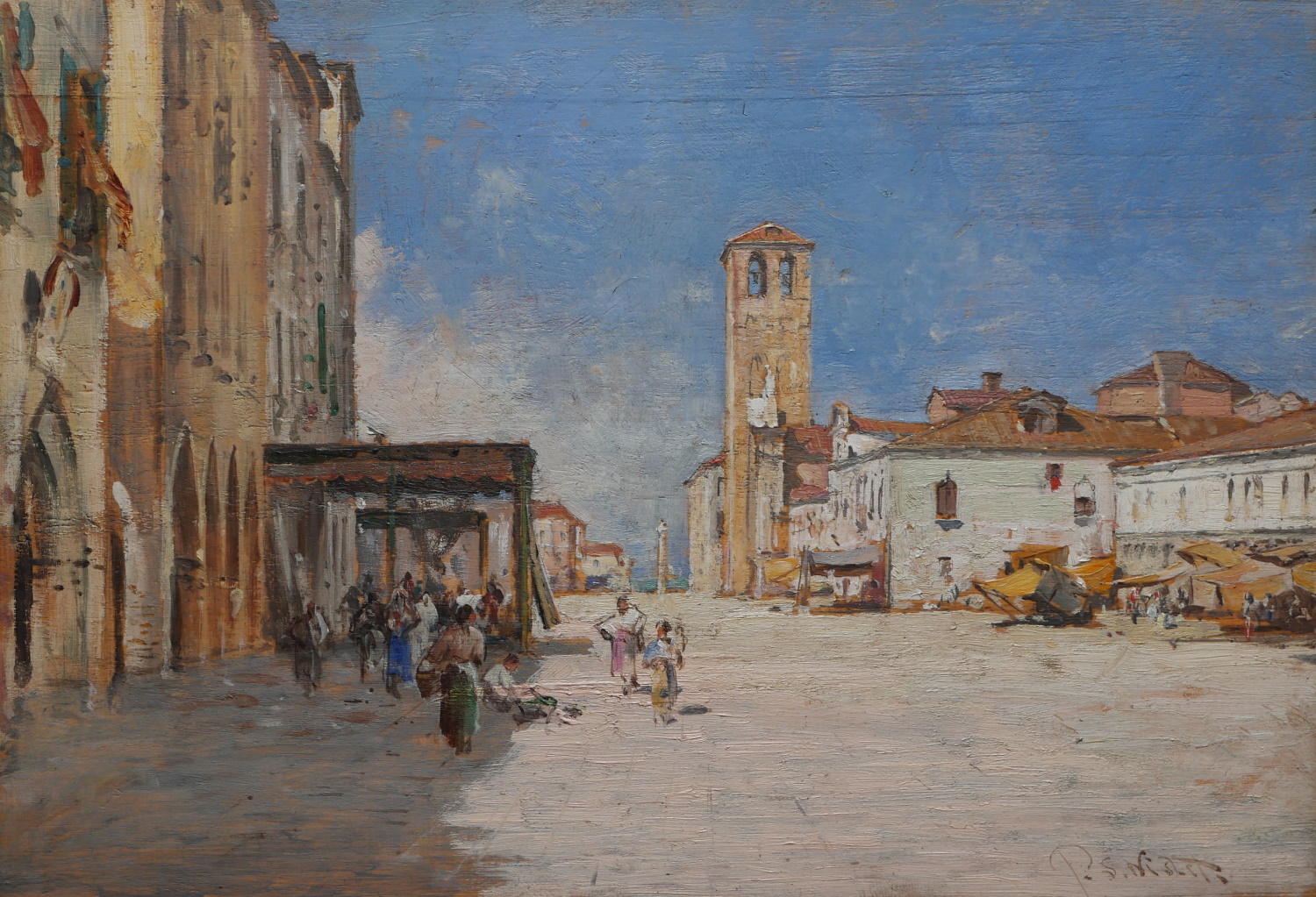 Pollock Sinclair Nisbet – Market in Chioggia, Venice ca.1874-80