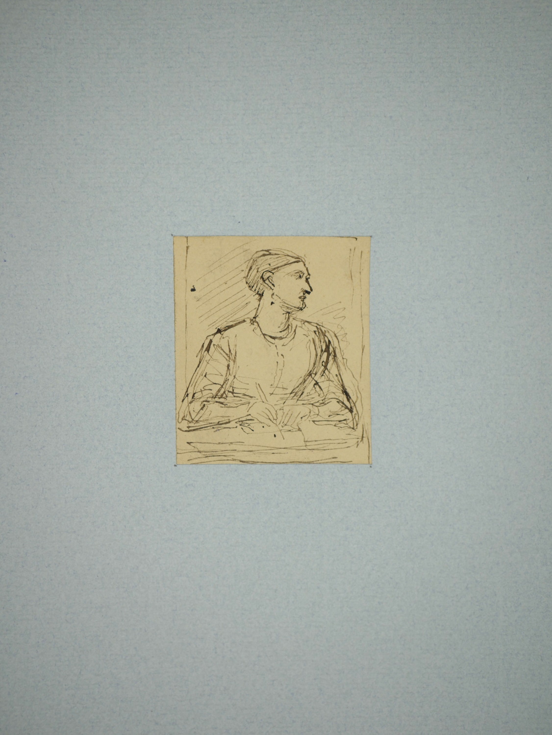 James Smetham – Portrait Sketch of a Lady Writing