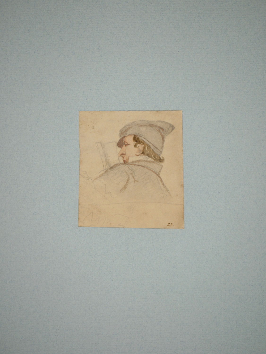 James Smetham – Side View of a Young Man Wearing a Hat