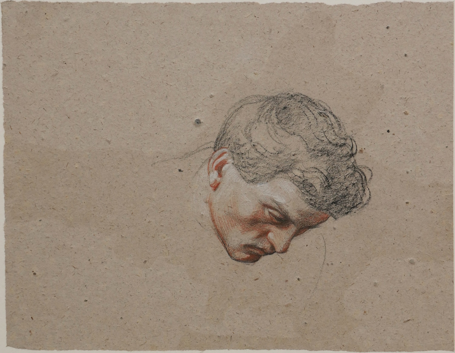 European School c.1860 – Study of a Head of a Man Looking Down