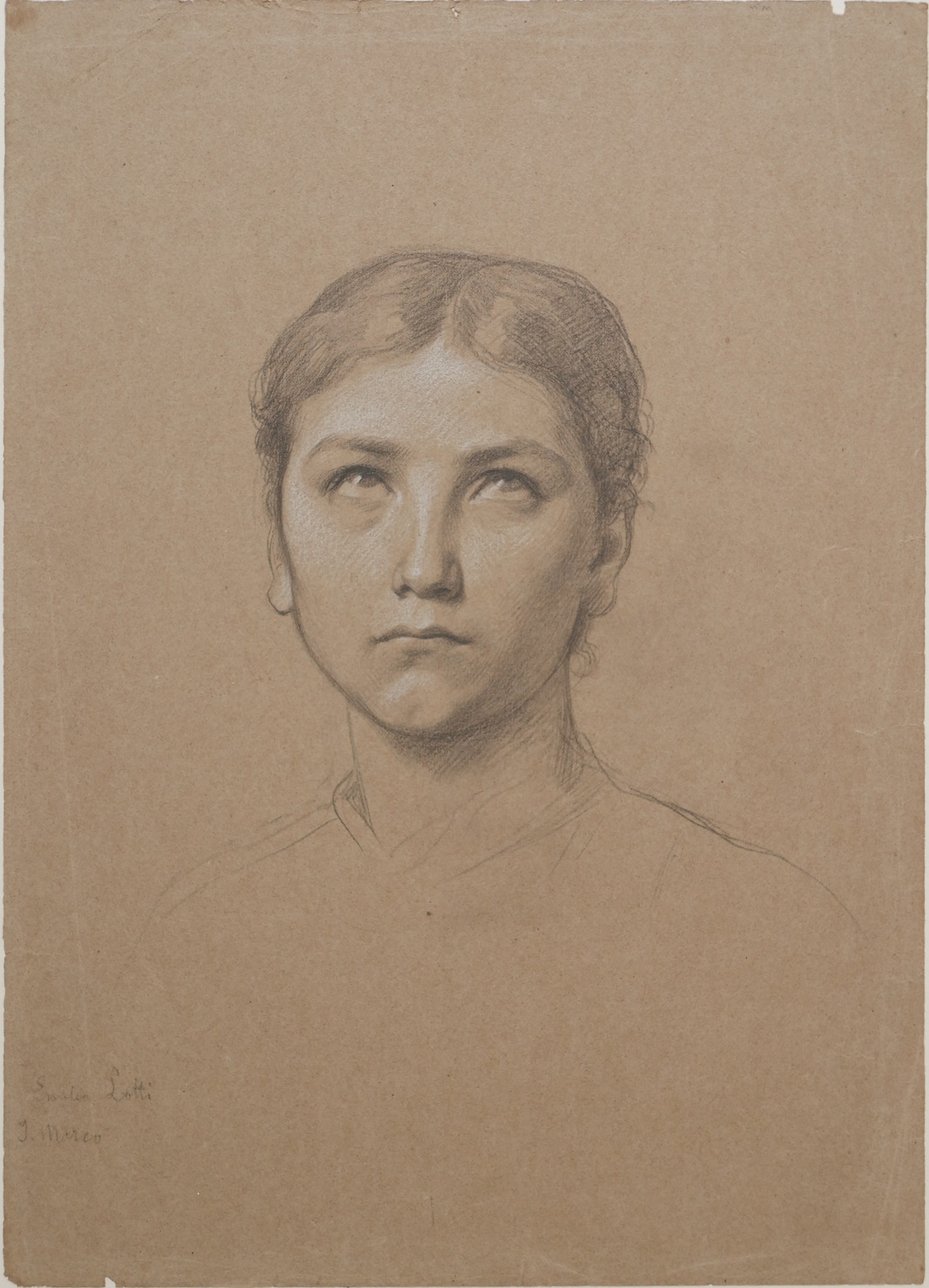 European School c.1860 – Study of a Head of a Woman