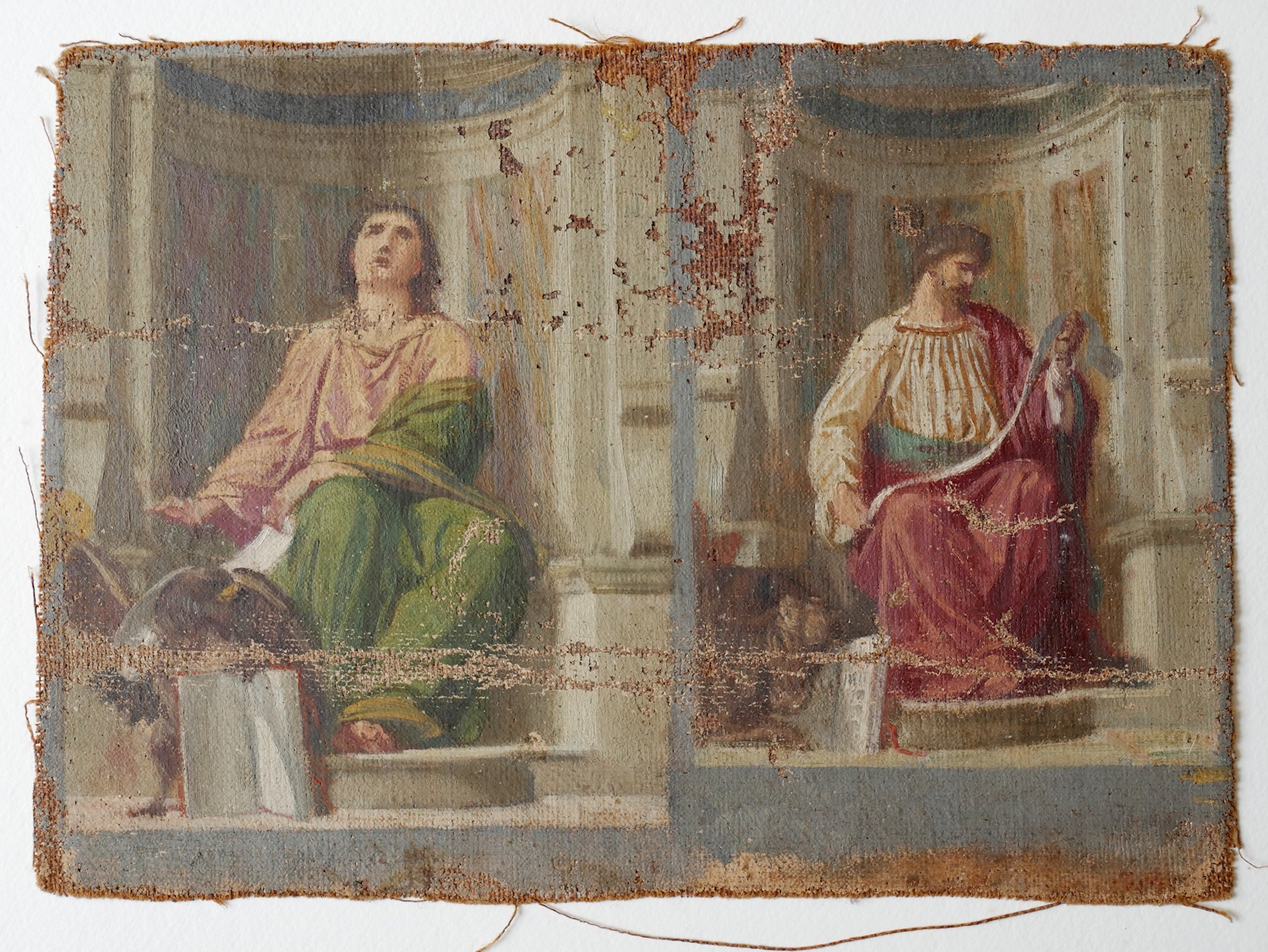 European School c.1860 –  Studies of Two Seated Philosophers
