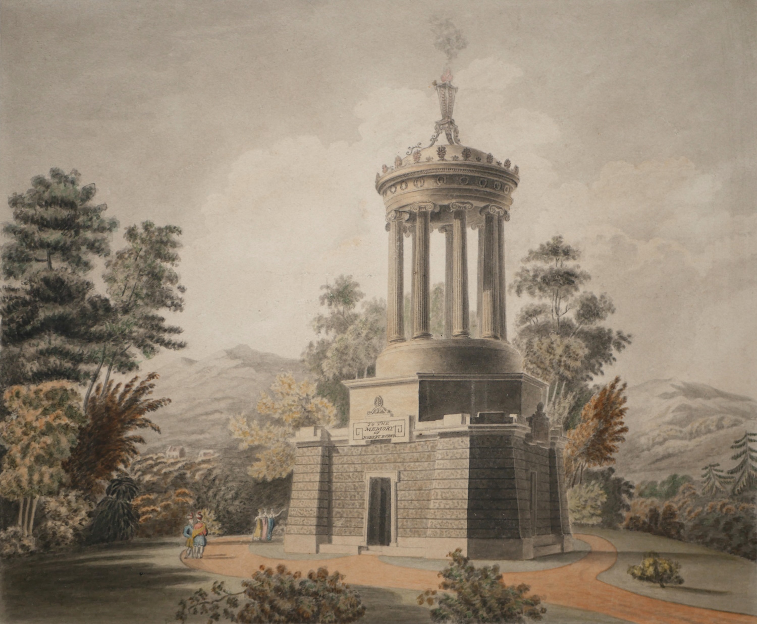 R. Freeman (Scottish,1822) – Cenotaph to the Memory of the poet Robert Burns, Alloway