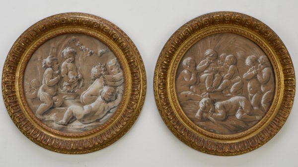French/Italian 18th Century, or Earlier – ‘Putti’ Representing Two of the Four Seasons.