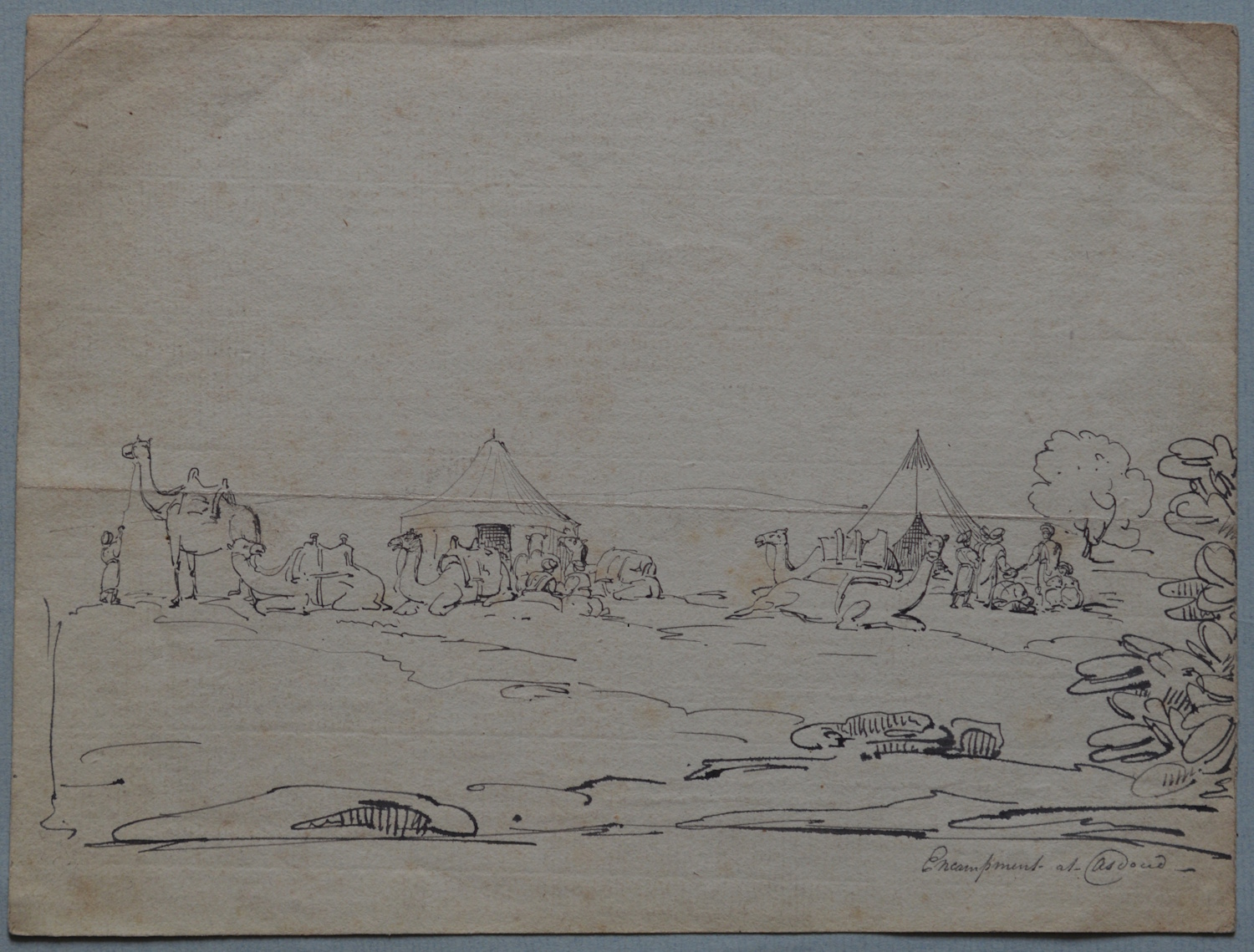 Circle of Edward Lear – Encampment at Asdoud (called Ashdod in the Old Testament)