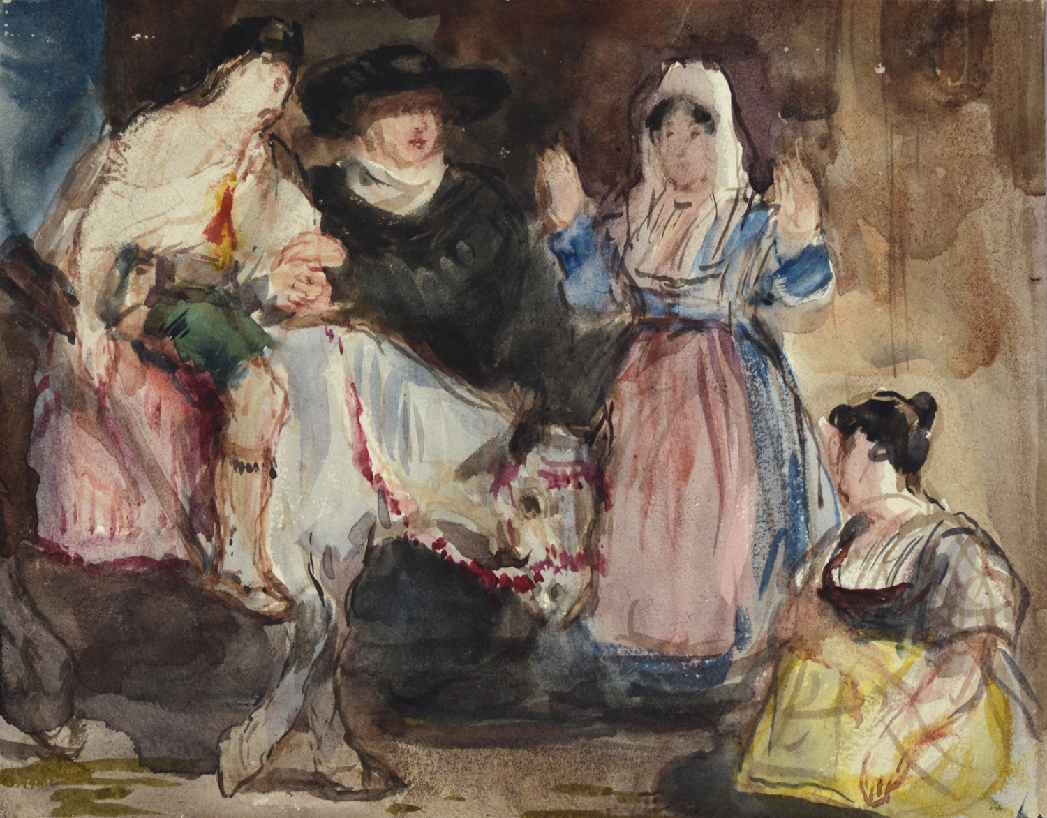 Sir David Wilkie – Attributed:  Study for The Wounded Guerilla / The Guerilla’s Return