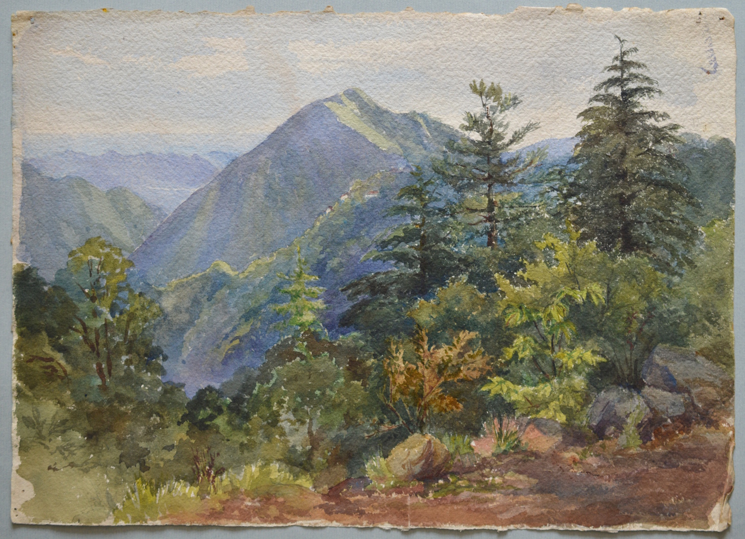 Gertrude Ellen Burrard – Landscape of the peak of Hathipaon in the outer Himalayas 1904