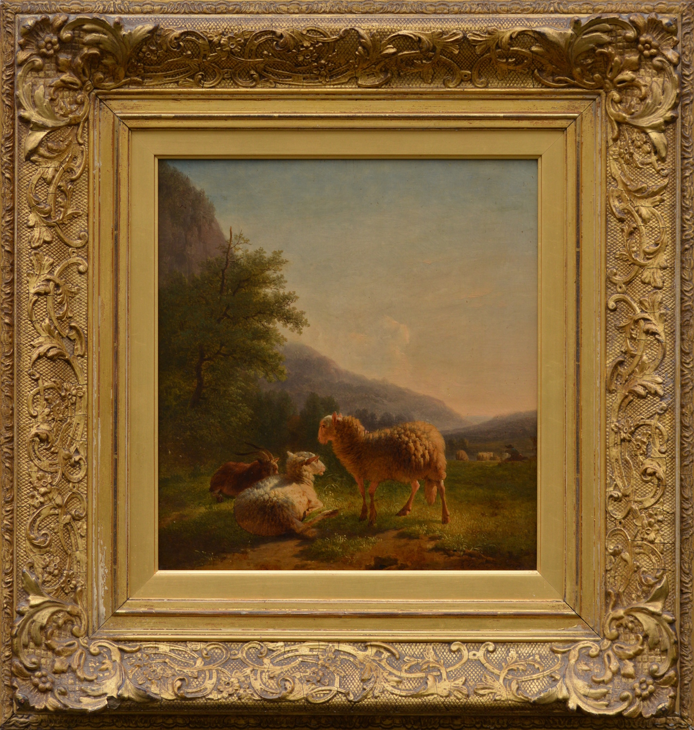 Eugène Verboeckhoven – Resting Shepherd with Sheep and Goat