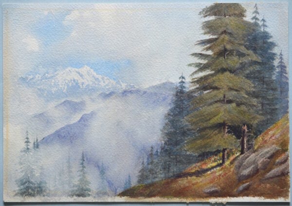 Colonel, Sir Sidney Gerald Burrard 7th Baronet – View of the Himalayas c.1893