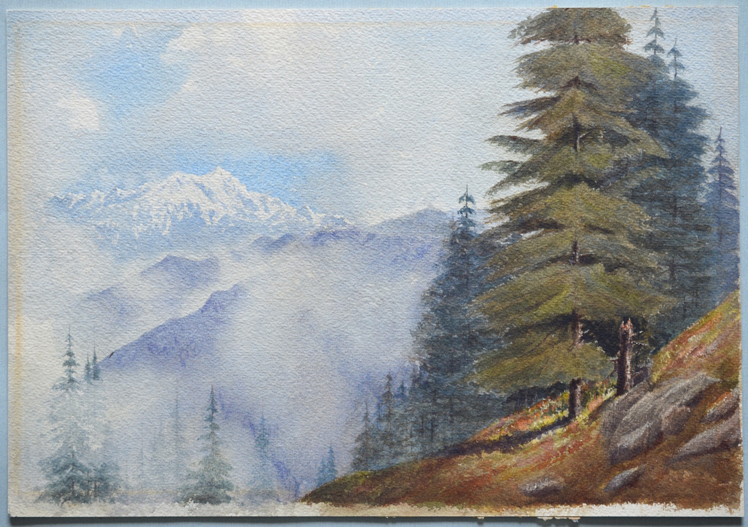 Colonel, Sir Sidney Gerald Burrard 7th Baronet – View of the Himalayas c.1893