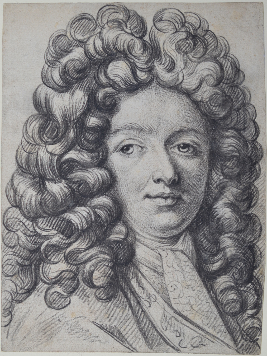 Portrait of a Boss-Eyed Gentleman Wearing a Cravat and Wig 17th c. – (Artist unknown)