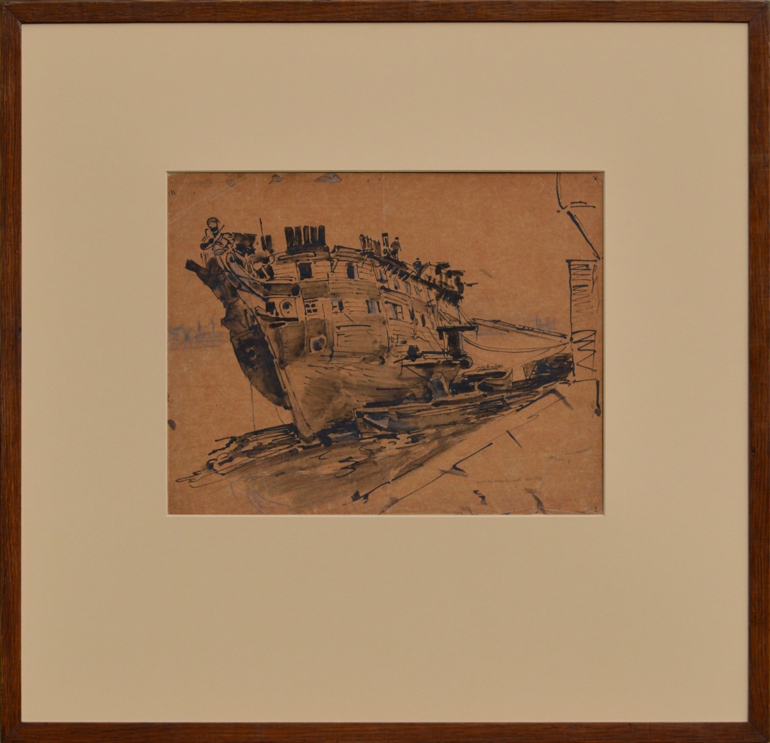William Thomas Martin Hawksworth – Men Working on a Hulk of an Old Ship