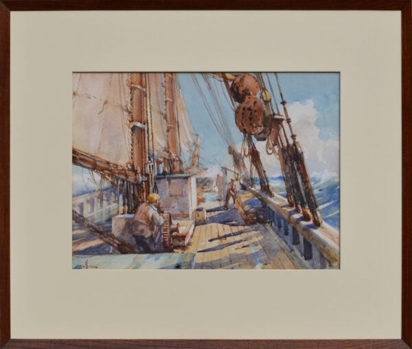 William Hyams - On Deck of a Danish Three Masted Schooner