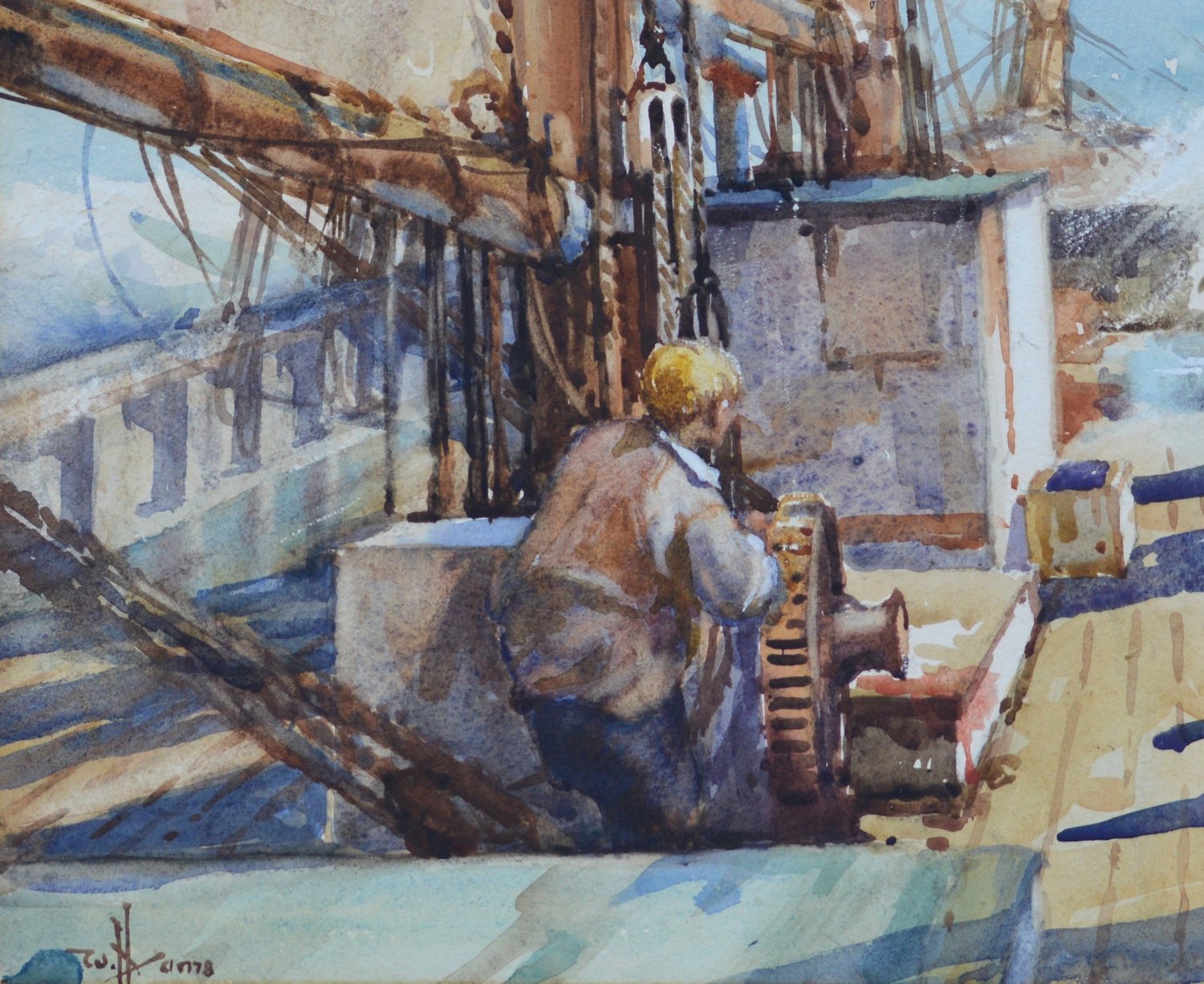 William Hyams - On Deck of a Danish Three Masted Schooner - Image 3