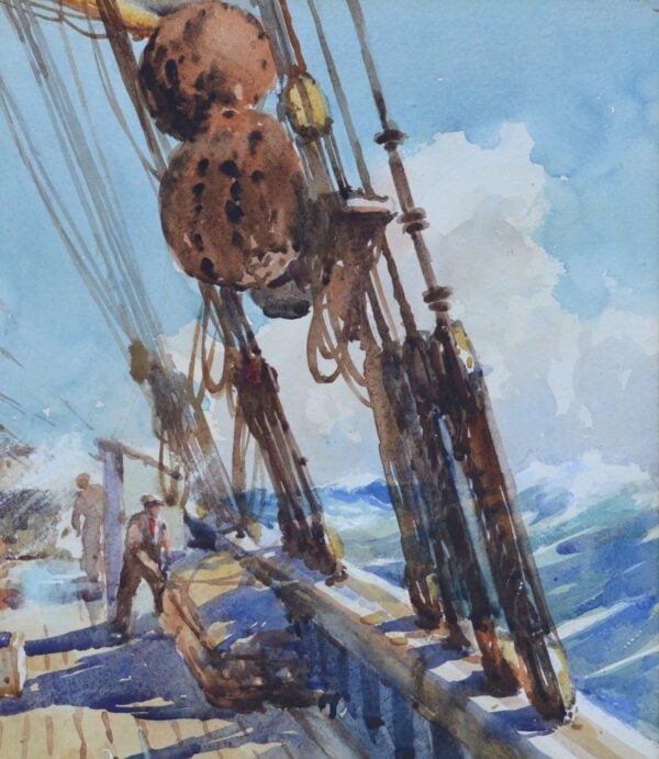 William Hyams - On Deck of a Danish Three Masted Schooner - Image 4
