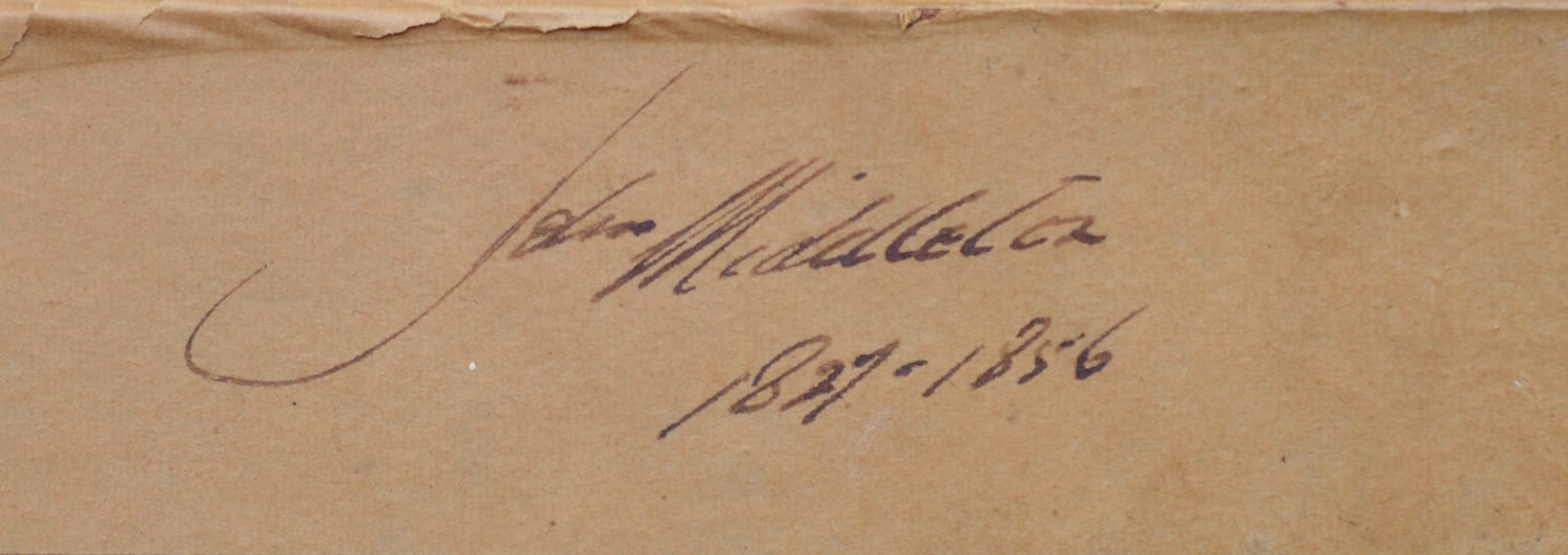 John Middleton, Attributed - Study of a Stone Boulder with Foliage and a Fence - Image 3