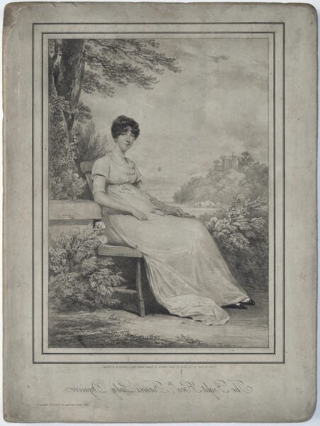 Lithographic Plate Drawn on Stone for A Portrait Print of Lady Dynevor c1820-30
