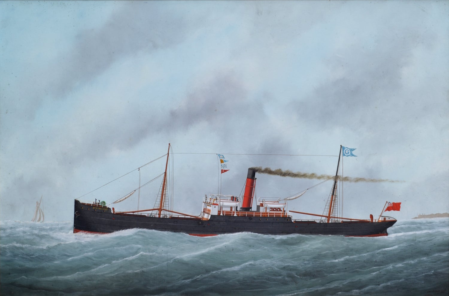 Marie-Edouard Adam - The General Cargo Steamer St. Vincent at Sea - Image 2