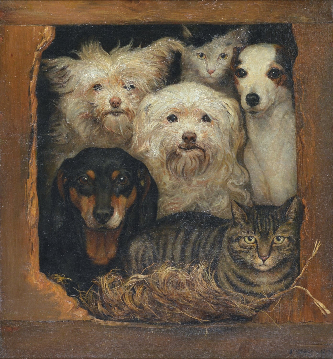 ‘The Best of Friends’ - Unidentified artist, illegibly signed and dated, (19th-early 20th-century) - Image 2