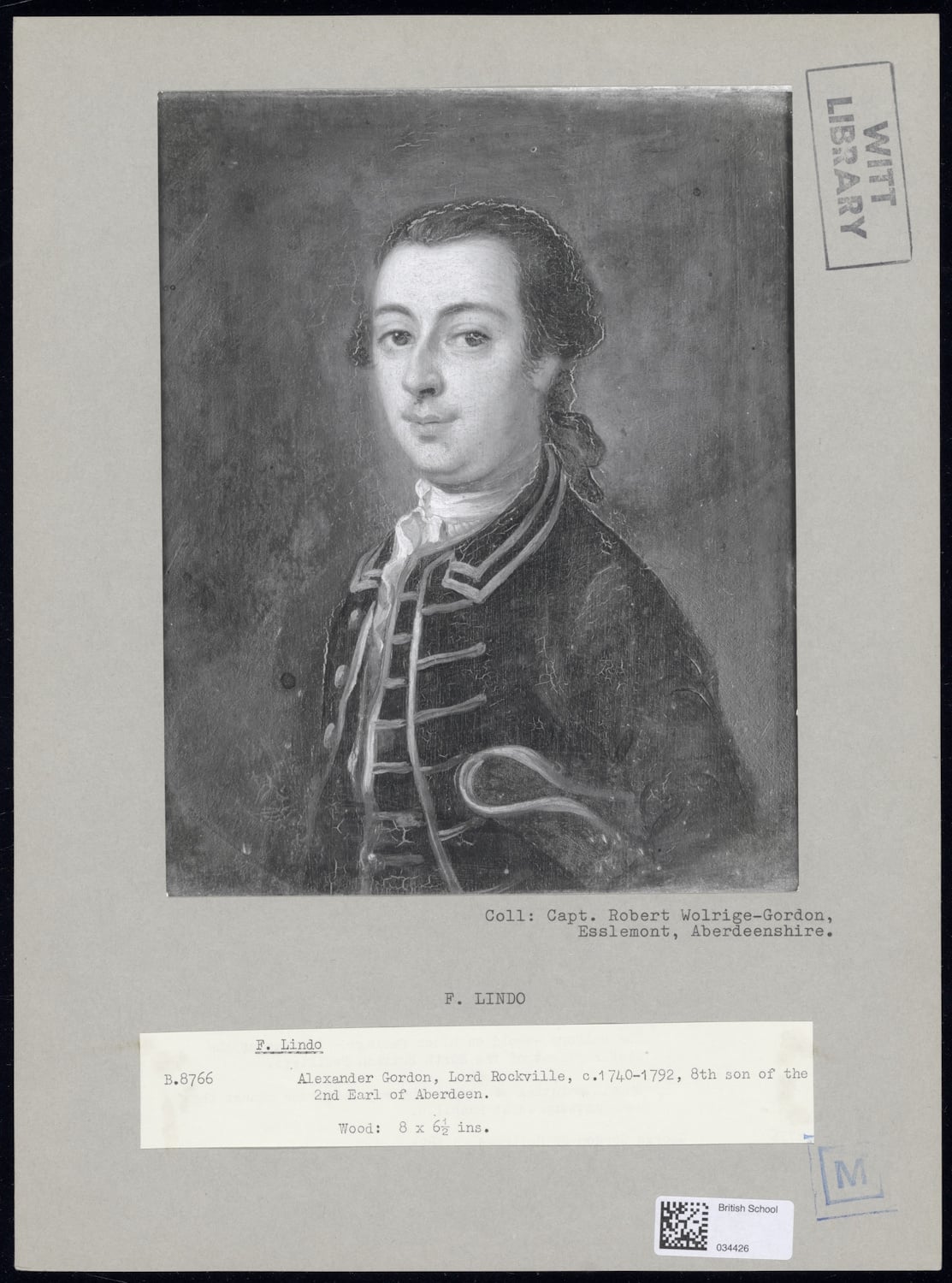 Francis Lindo (1714–67), Attributed – A Portrait of a Scottish Military Gentleman, Probably the Gordon Clan, Wearing a Military Tunic and Holding a Tricorne Hat c.1760 - Image 6
